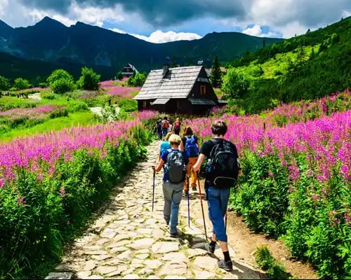 tourists-walking-on-path-in-tatra-mountains--poland